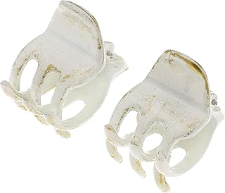 Camila Paris CP2925 French Hair Clip for Women, Small Set of 2 White Gold Girls Hair Claw Clips Jaw. Fashion Durable Styling Hair Accessories for Women, Strong Hold No Slip Grip, Made in France