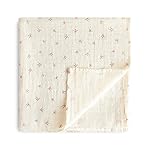 mushie Muslin Baby Swaddle Blanket | 100% Organic Cotton (Bows)