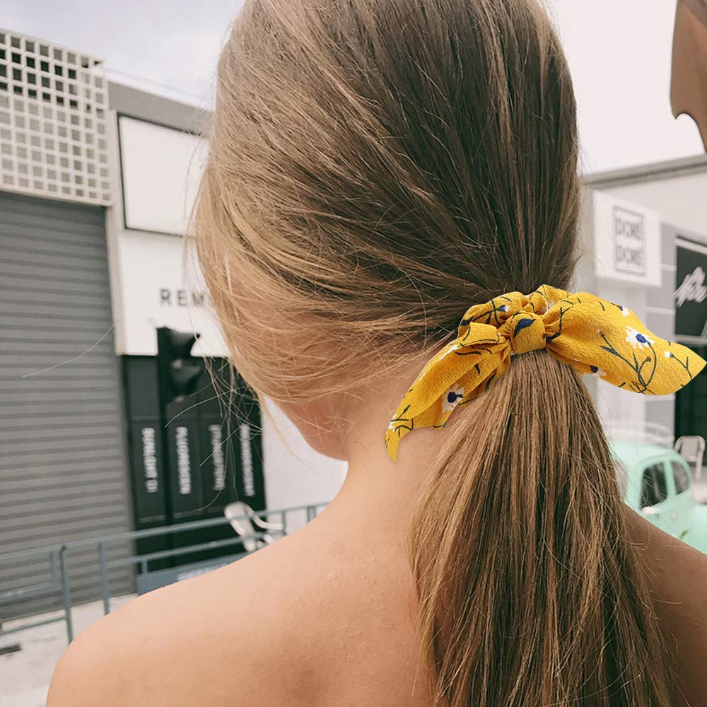 Didder 20 Pack Bow Scrunchies for Hair, Cute Hair Scrunchies Ties Women Hair Ties Chiffon Elastic Scrunchie with Bow Bobbles Ropes Scrunchies Soft Bunny Ear Bow Scrunchie Gift for Women Girls