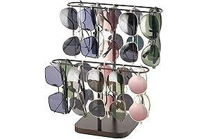 Mkono Sunglasses Organizer Stand for 24 Eyewear, 2 Tier Sunglass Storage Rack