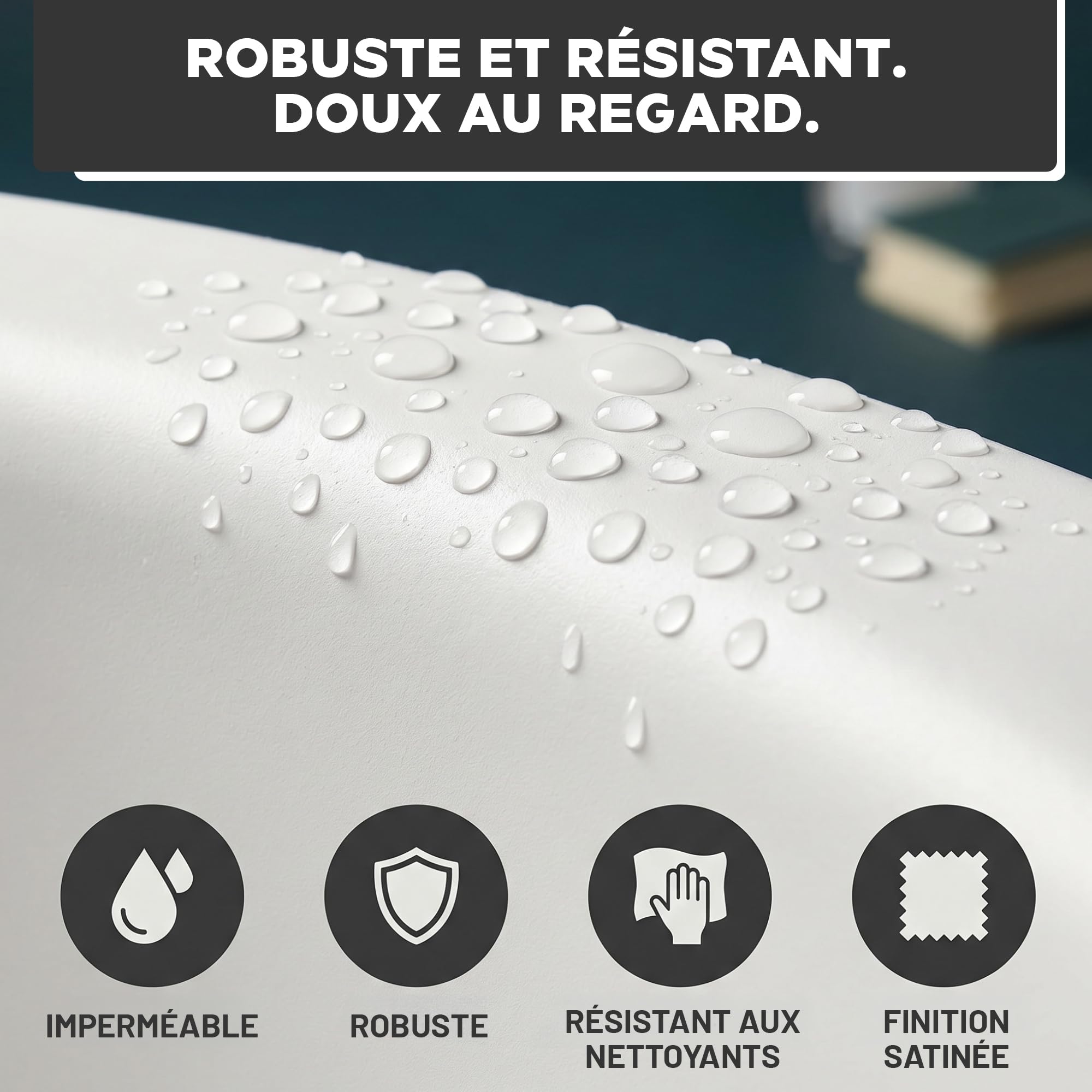LM-Kreativ Peinture Baignoire 2K 500 ml - Noir Charbon - Peinture Carrelage Salle de Bain 3 en 1 pour Baignoire, Receveur de Douche et Lavabo