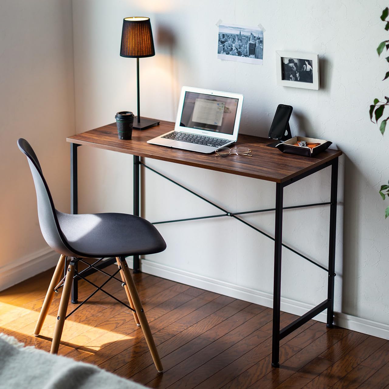 デスク 幅90cm 引き出し収納付き パソコンデスク 机 大理石柄 Camilla