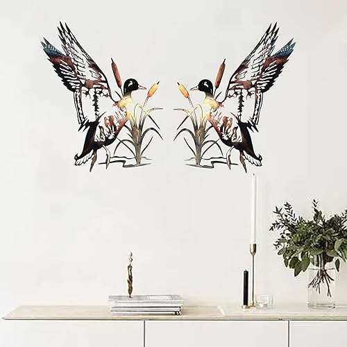 Miniatura 10 de SIETIOJI 2 piezas de decoración de pared de alce de metal rústico para decoración del hogar de la habitación decoración rústica de la cabaña