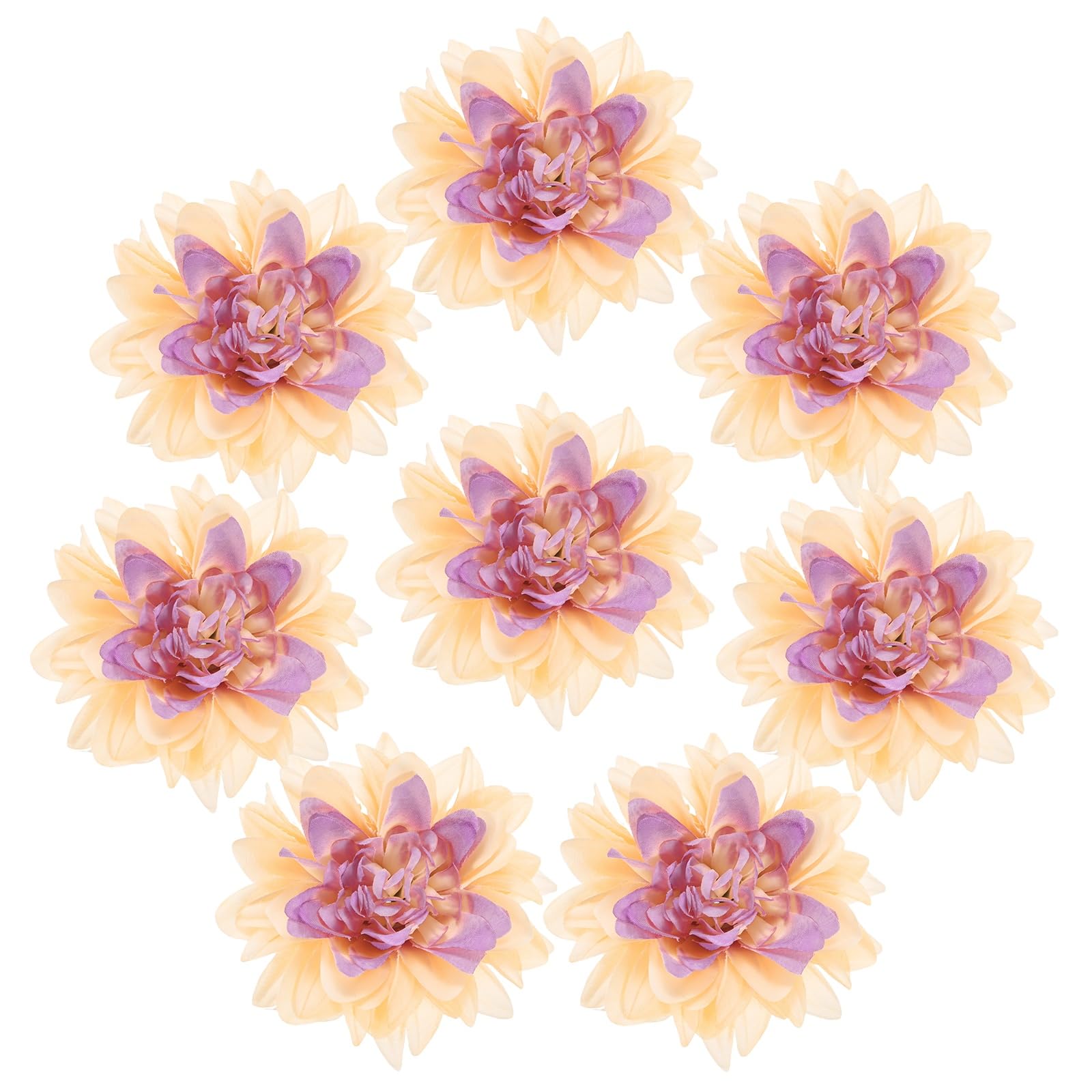 M METERXITY 8-Pack Artificial Flowers Bulk, 3.54Inch/90mm Fake Chrysanthemum Floral Silk Flowers for DIY Home Decorations/Wedding Bouquets/Garden Office Table Centerpieces[Coffee Color]
