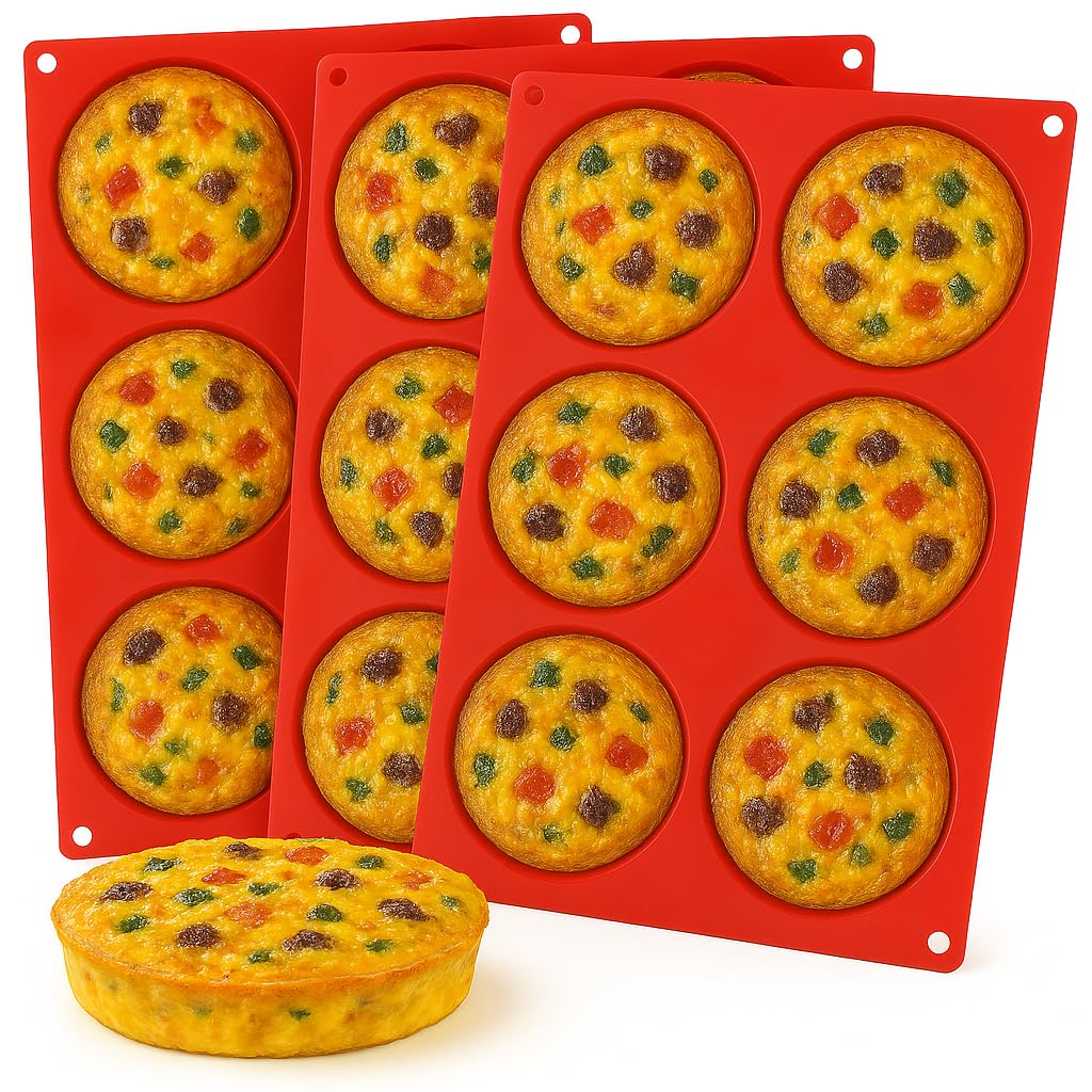 Molde redondo para magdalenas de 4 pulgadas, moldes de silicona para sándwiches de desayuno (3, 4 pulgadas)