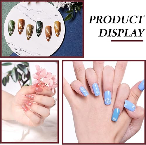 Miniatura 6 de 200 dijes de arte de uñas de corazón transparente, diamantes de imitación de corazón 3D de tamaño mixto para uñas, gemas de corazón para uñas