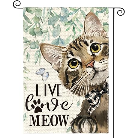 AVOIN Outdoor Garden Flag for Cat Lovers