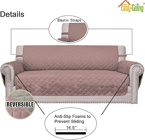 Miniatura 552 de Easy-Going - Funda reversible para sofá, resistente al agua, con varillas de espuma y correas elásticas, protector de muebles para mascotas y perros