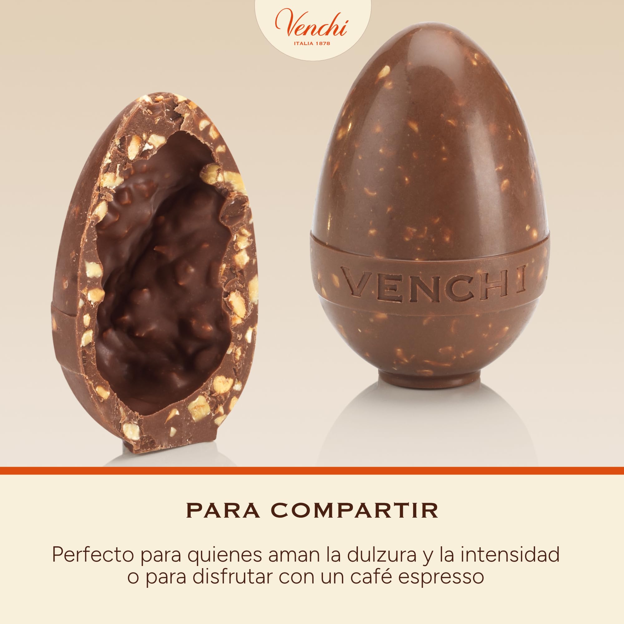 Venchi - Huevo de Chocolate Mignon con Leche y Avellanas, 70 Gr, con Granillo Grueso de "Avellana Piamonte", Sin Gluten, Colección de Pascua Venchi, Idea de Regalo — view 6