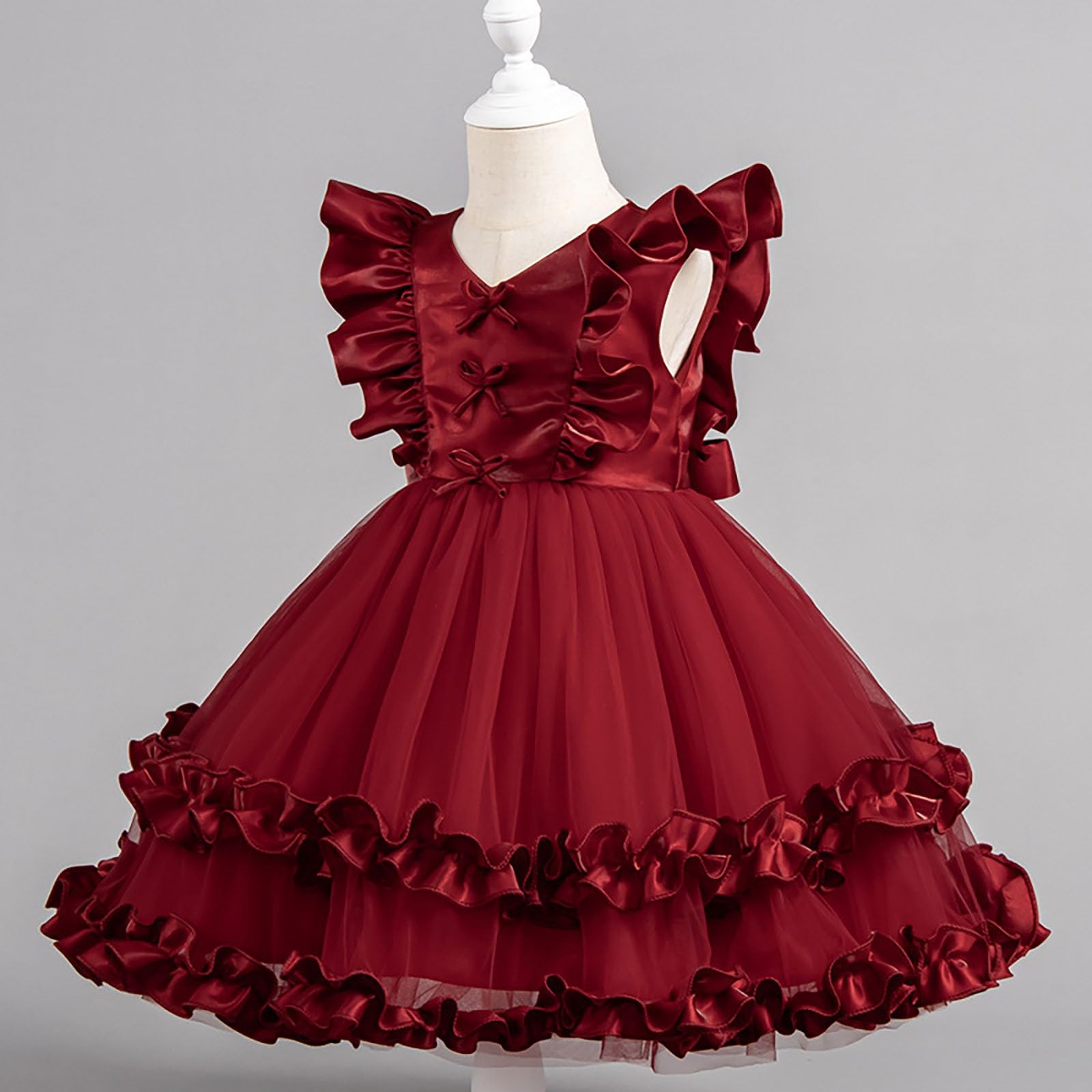 Costumi Carnevale Bambina, Elegante abito da festa per bambine con maniche a sbuffo e gonna per abbigliamento da spettacolo e abbigliamento formale per bambini piccoli