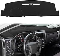Vista 22 de Cubierta de tablero compatible con Chevy Chevrolet Silverado 1500 LT/WT 2500HD 3500HD 2007-2013, alfombra de tablero de GMC Sierra 2007-2013