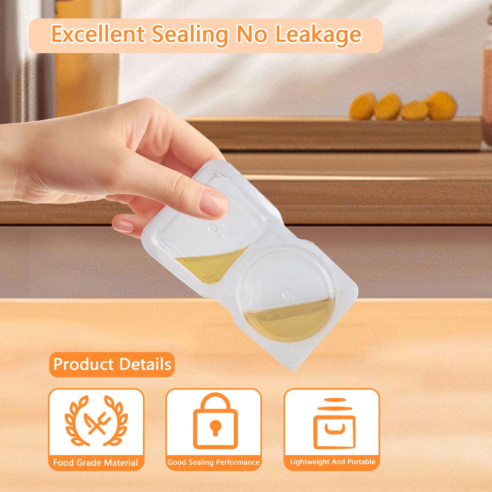 Obfuscate Contenitore per condimenti a doppio scomparto con coperchio, contenitore per snack e salse, ideale per salse da asporto, salse e snack da viaggio (DTH-40)