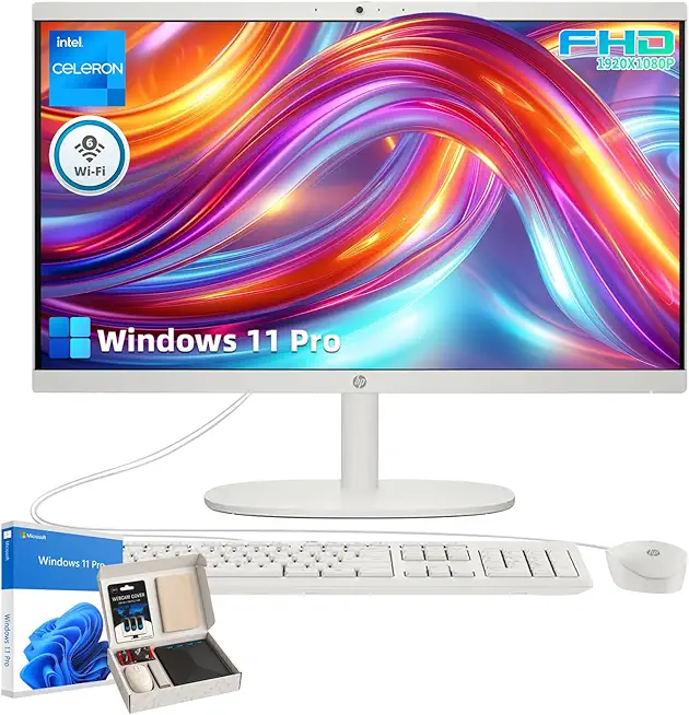 HP All-in-One Desktop Computer - 21.5" F...