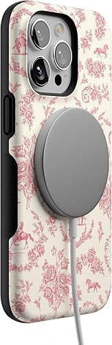 Vista 1557 de Casely Funda para iPhone 15 Pro Max Jardín Secreto Flores mixtas Funda atrevida Compatible con MagSafe y botón de acción Secret Garden