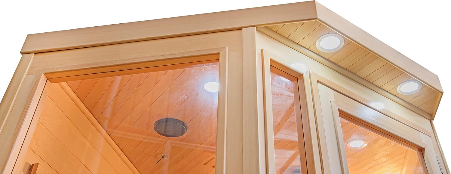 Sonoma 3-Person Natural Hemlock Infrared Corner Sauna