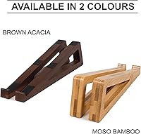 Vista 9 de S&A WOODCRAFT Soporte de madera para laptop, soporte portátil para computadora portátil para tableta con bolsa de transporte, soporte compacto