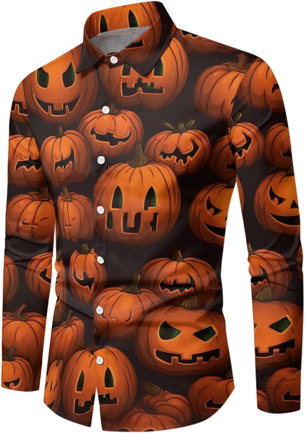 Vickyleb Mens Halloween Shirts Ghost Pumpkin Print Adult