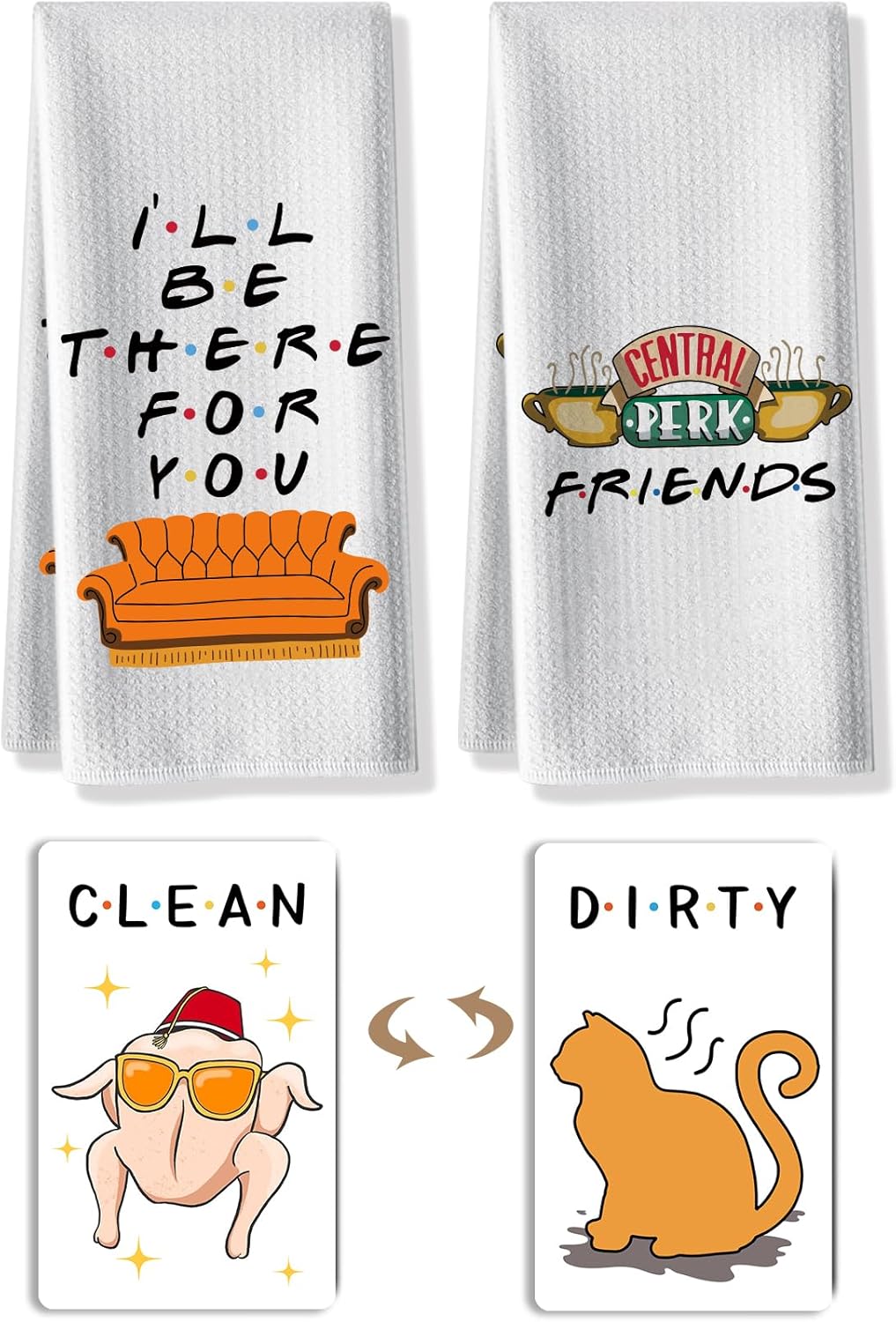 Kitchen Towels Golden Girls TV Show Merchandise Towels Set,Golden Girls Gifts for Women,Funny Set of 4 Novelty Hand Towels Unique Birthday Christmas Mother's Day House Warming Gifts for Mom