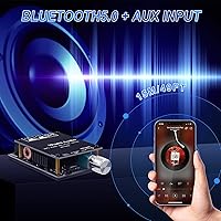 Vista 3 de ZK-1002 Bluetooth 5.0 Audio Amplifier Board, 100W x 2 2.0 Channel Mini HiFi Power Amplifier Receiver with Volume Control, BT and AUX Inputs, DC