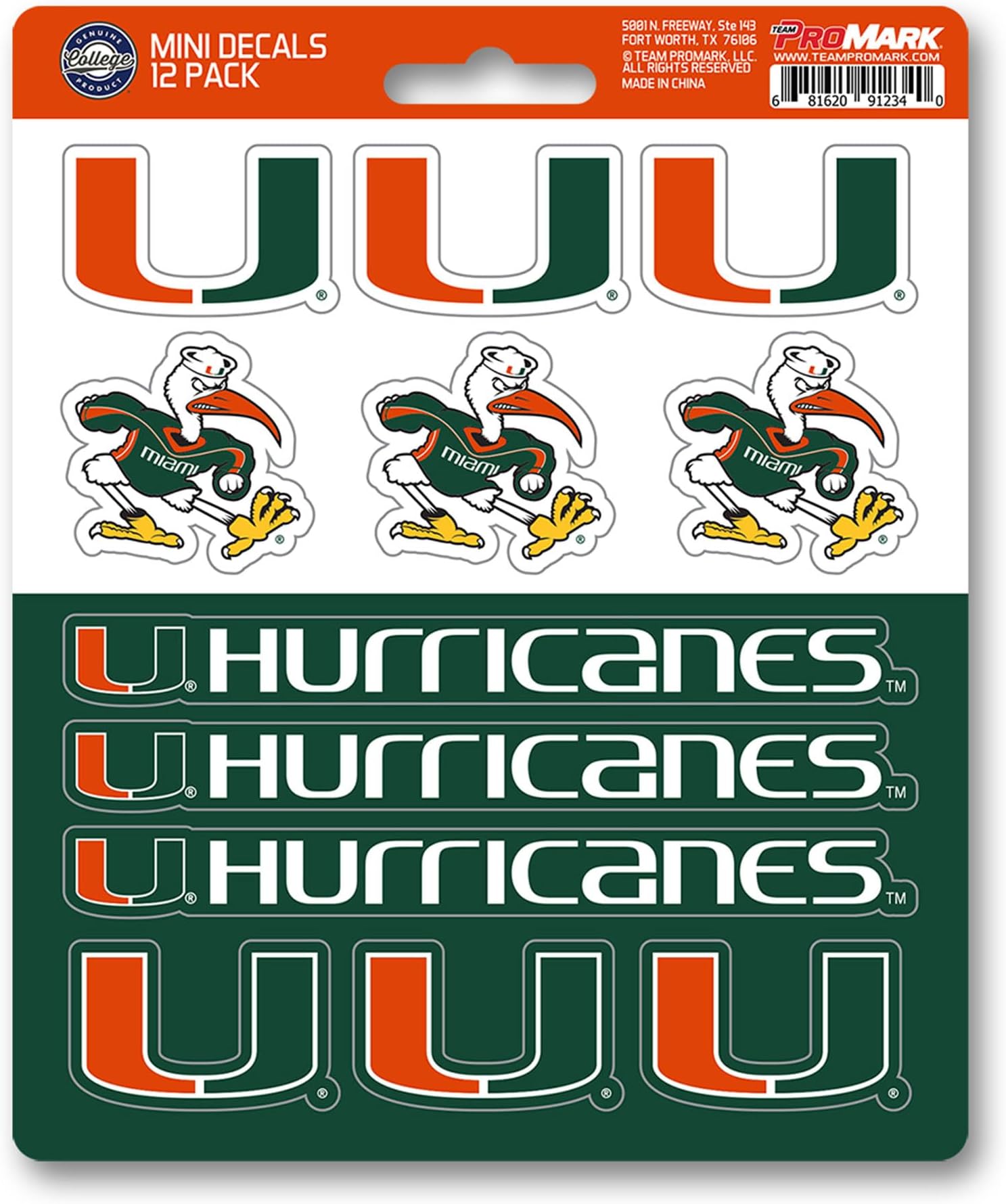 FANMATS NCAA Unisex-Teen Decal Set Mini 12 Pack