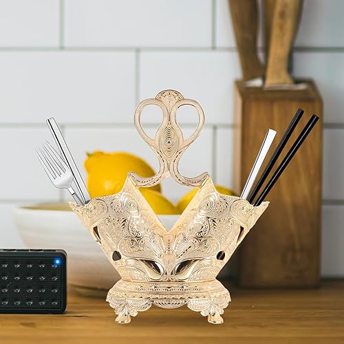 Miniatura 4 de Cabilock Soporte para utensilios, elegante organizador de cubiertos para encimera de cocina, almacenamiento para cuchillos, cucharas, tenedores,