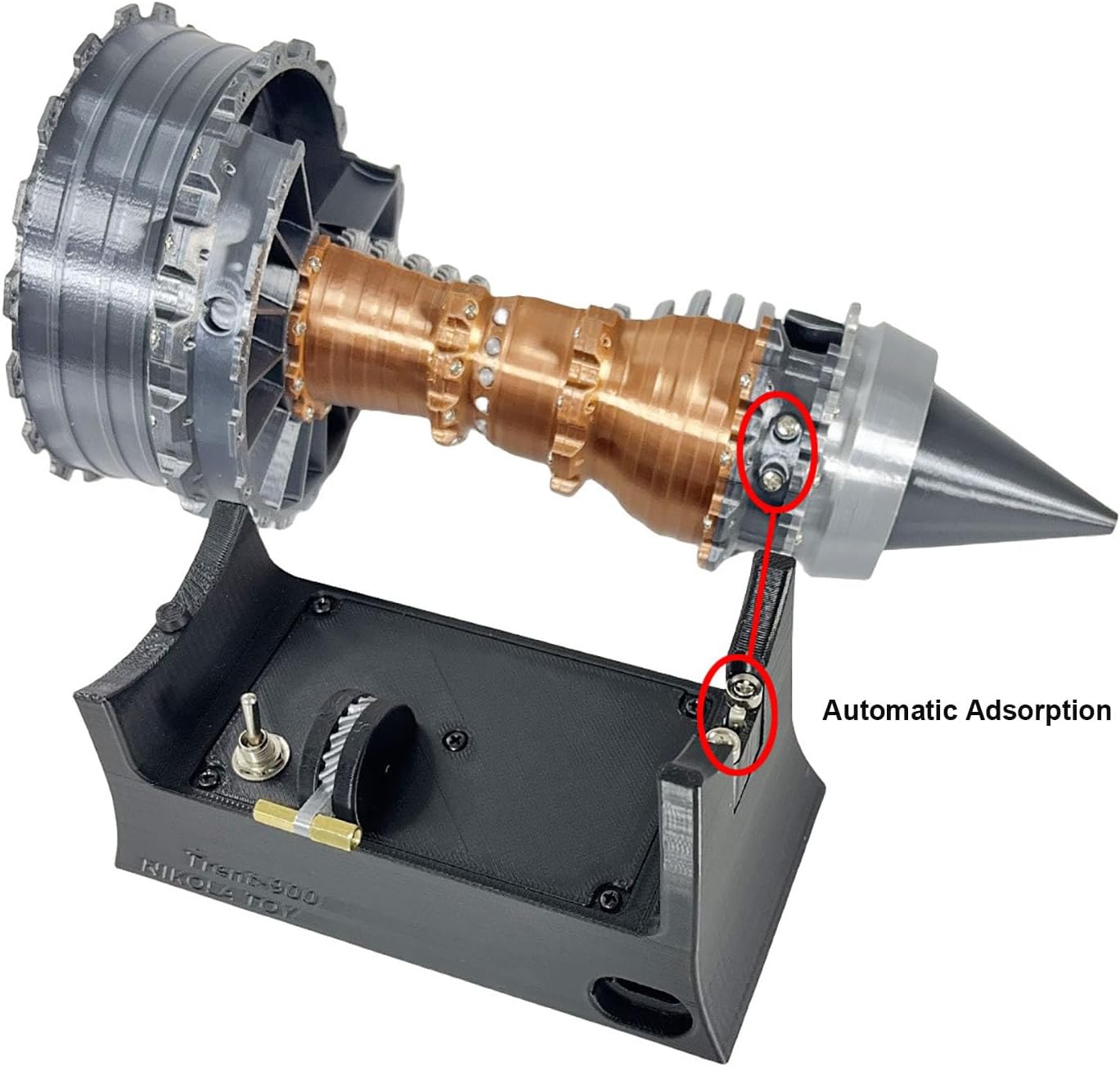 TR900 Turbofan Engine Model Kit with Cool LED Ligth and Functional, 25CM Adjustable Speed Aircraft Turbojet Engine Model, DIY Assembly Mechanical Science Education Toy Gift Decor for Adult