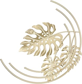 Metal Wall Decor Iron Wall Sculptures Gold Metal Leaf Wall Decor for Living Room Bedroom Office Home(#1)