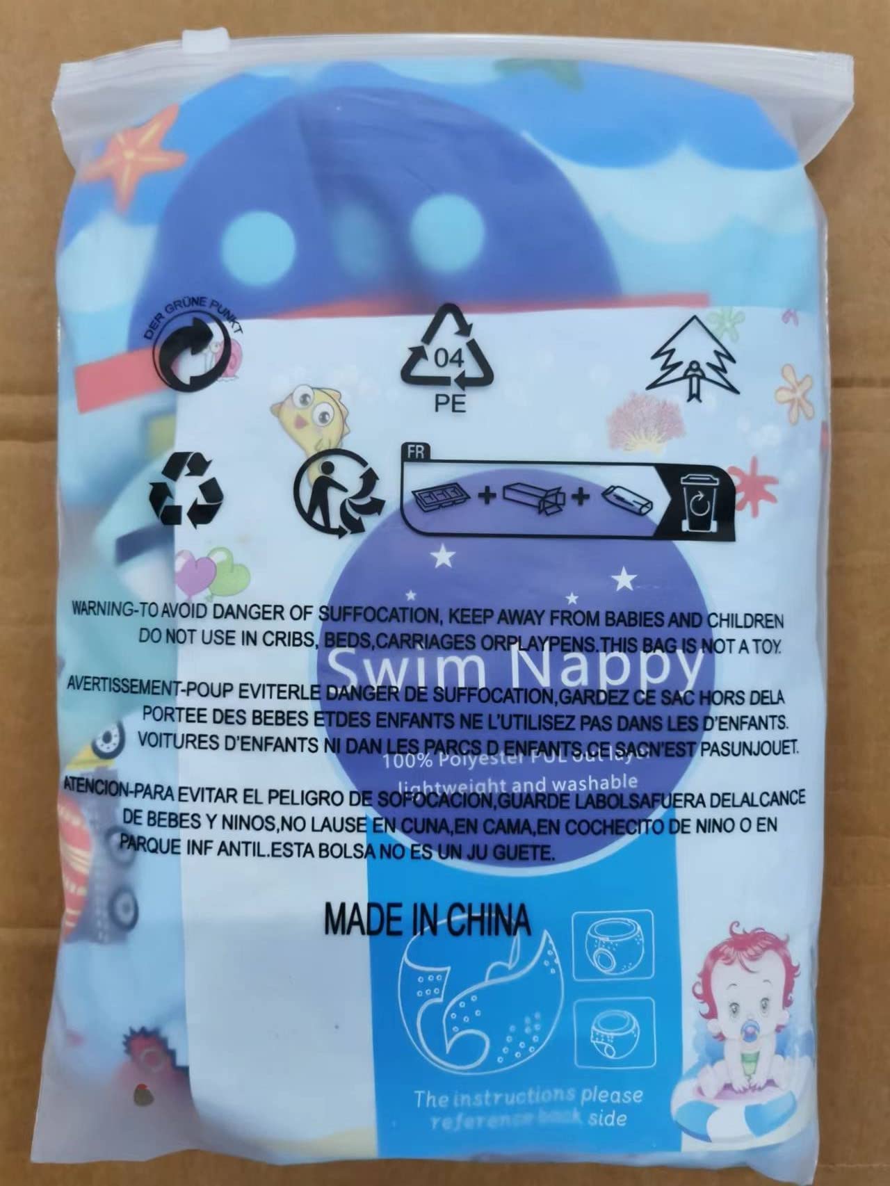 Couche Piscine Lavable Couche de Bain BéBé Maillot Couche Piscine Imperméable Réutilisable Tente Ajustable Anti-fuite anti uv 0-3 Ans(Tracteur + Bateau + Navire)