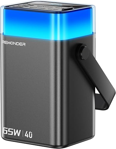 Miniatura 8 de Cargador de 65 W, 40000 mAh, cargador portátil de gran capacidad, carga rápida, batería externa ligera para viajes, campamento, compatible con