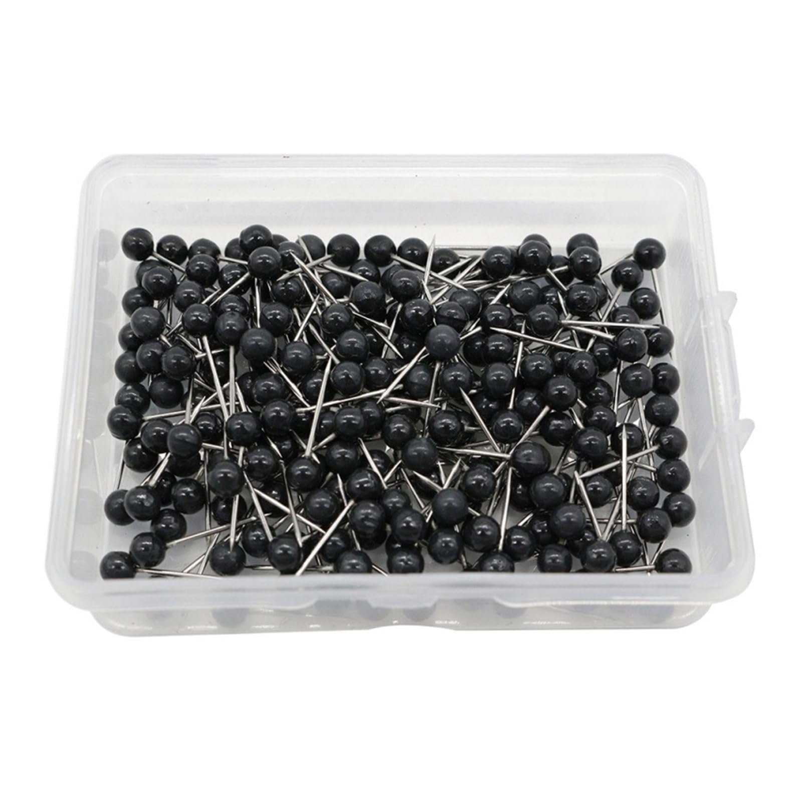 Cute Push Pins 400pcs Color Beads Head Marking Push Pins Round Ball Map Thumb Tacks Photo Bulletin Cork Board Wall DIY Craft(Black)