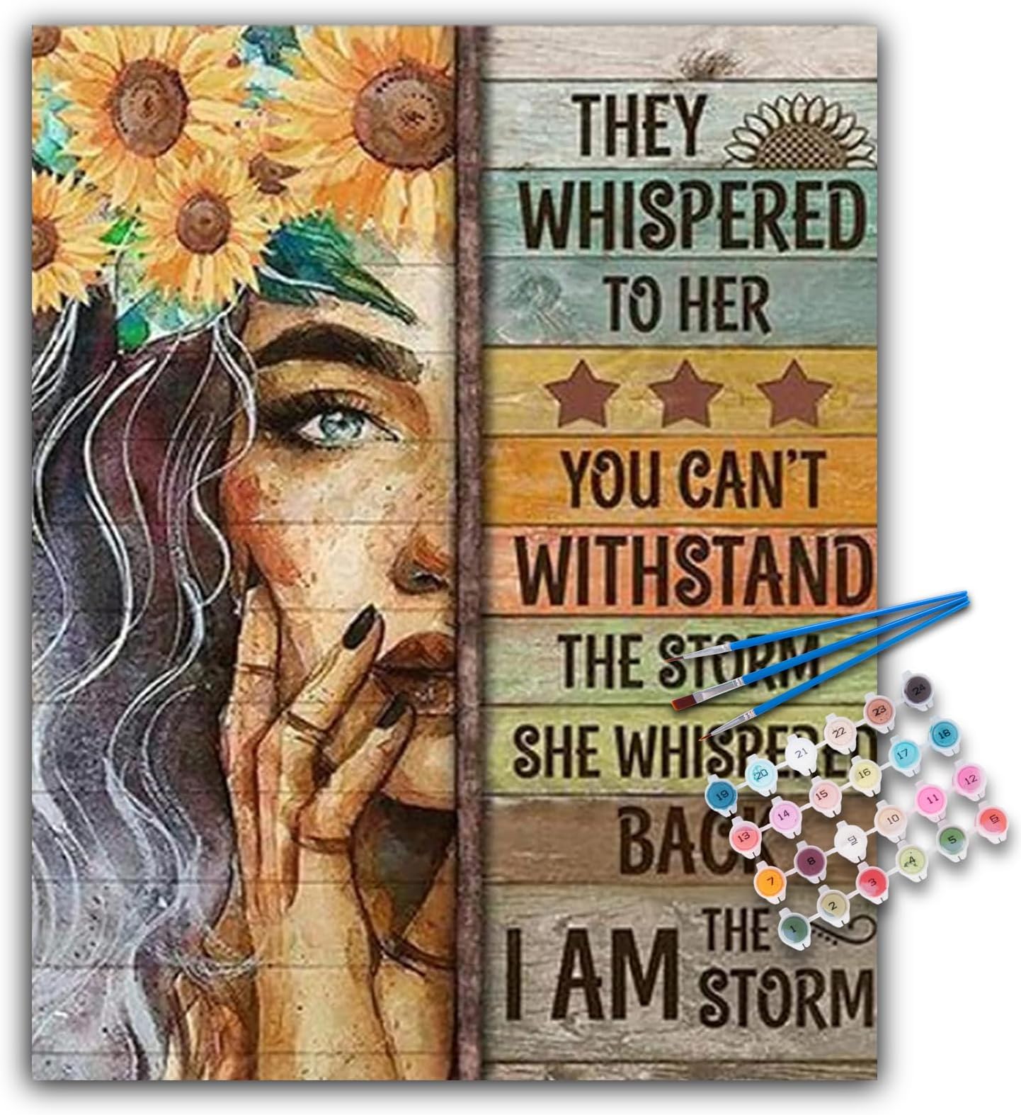 Offito Paint by Numbers Kit for Adults - Inspirational Adult Paint by Number Kits on Canvas for Beginners, DIY Acrylic Oil Number Painting Kits for Home Wall Decor Gift 16"x20" (Without Frame)