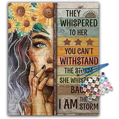 Offito Paint by Numbers Kit for Adults - Inspirational Adult Paint by Number Kits on Canvas for Beginners, DIY Acrylic Oil Number Painting Kits for Home Wall Decor Gift 16"x20" (Without Frame)