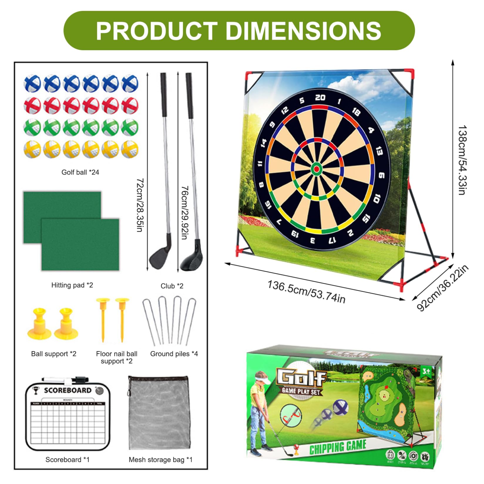 Juego de Chip de Golf, Sticky Golf Pro portátil, Juegos de Patio de interacción Entre Padres e Hijos para Interiores y Exteriores