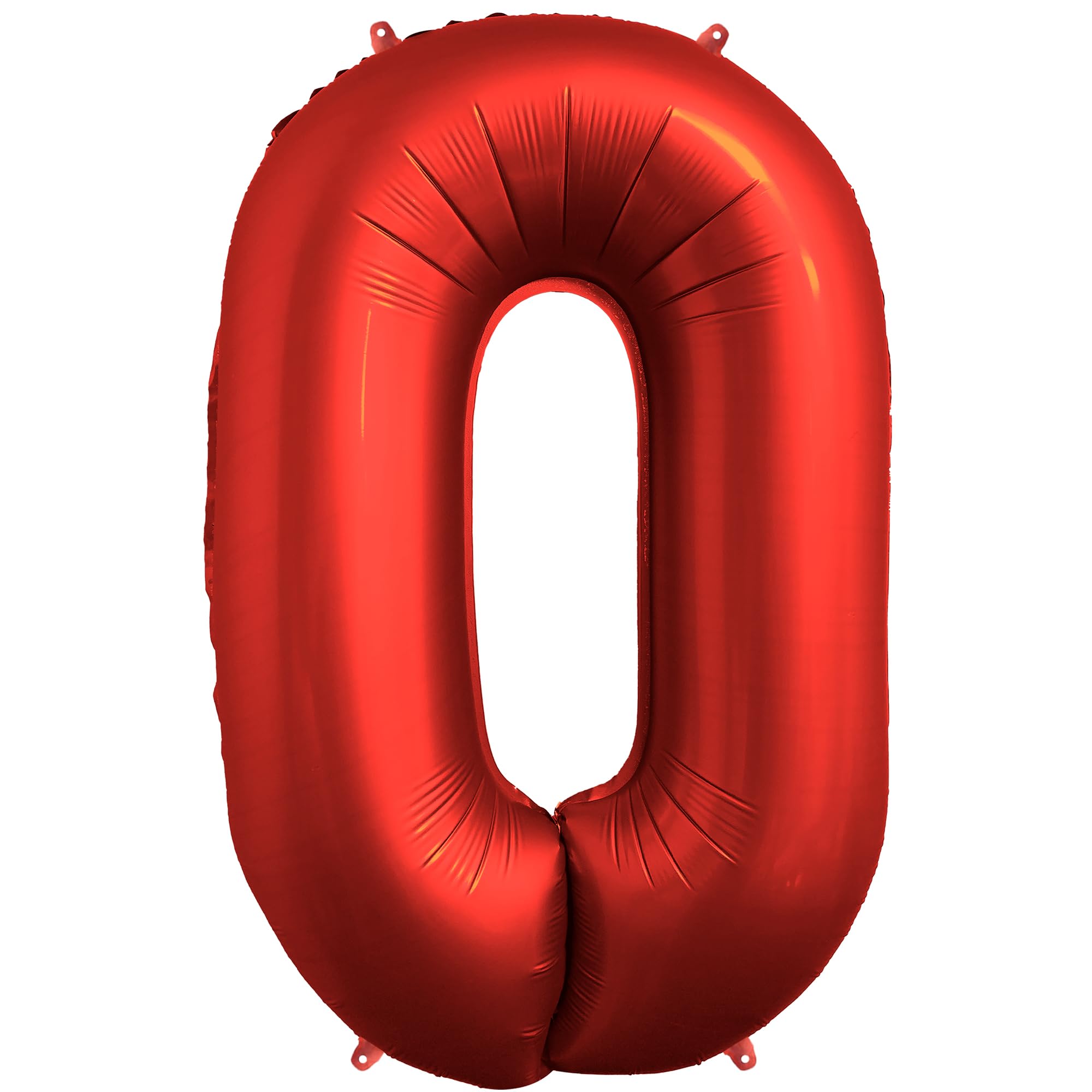 FUNFEST Number 0 Balloon Red Chrome 100 cm - Birthday Decoration Passion & Party - Air & Helium Compatible - Premium Quality