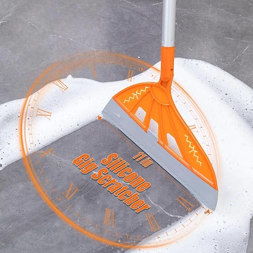 Miniatura 10 de Escoba mágica, escoba de silicona multifunción, escoba para limpieza de pisos, baño, pelo de mascotas, juego de escoba de perro azul oscuro (verde)