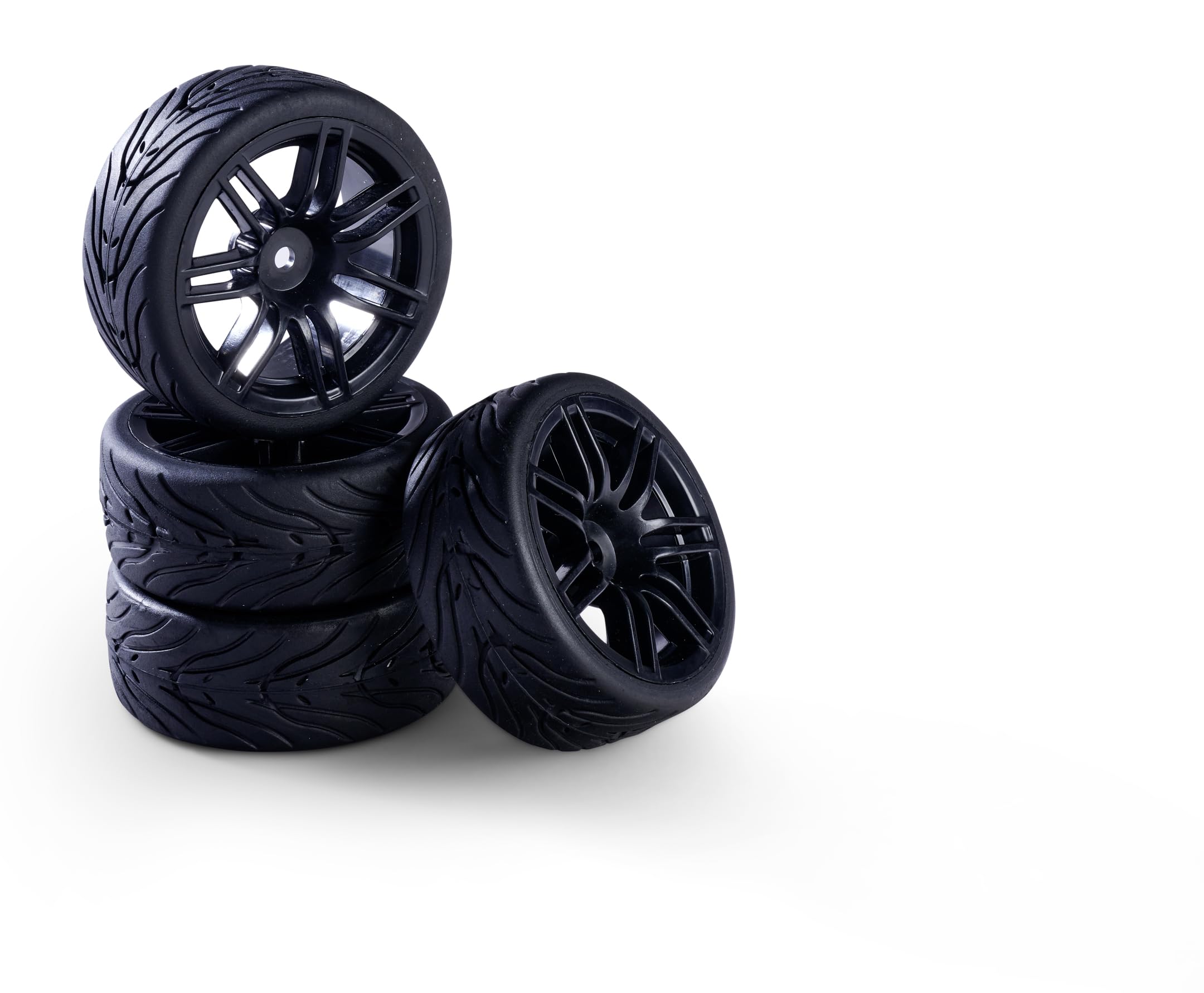 Carson 500900174 1:10 Wheel Set 14 Sp.Design (4) Black - Model Building Accessories, Spare Part, Tuning, Tyres, Tyre Set