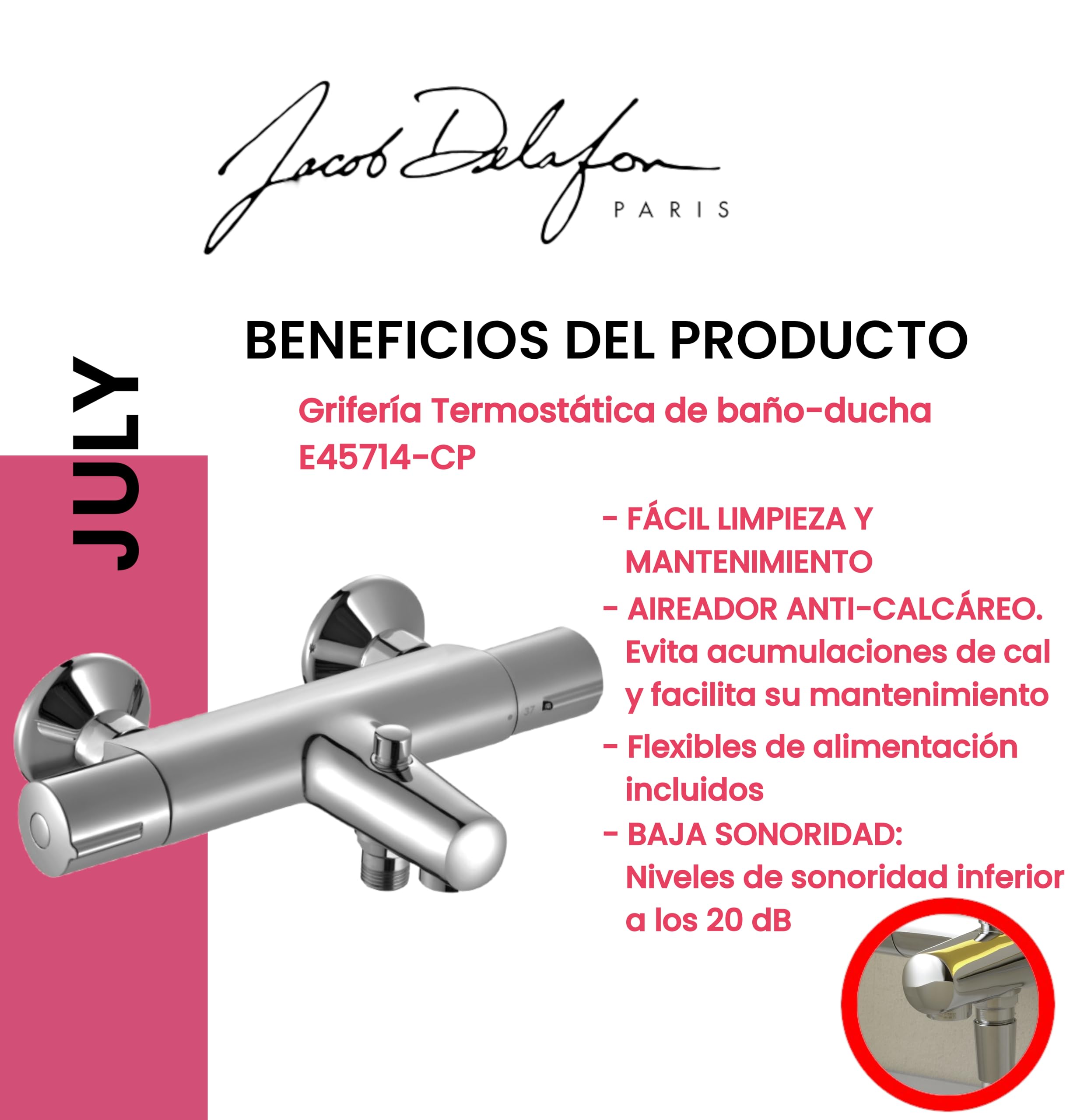 Jacob Delafon Patio – Termostato Di baño-ducha luglio