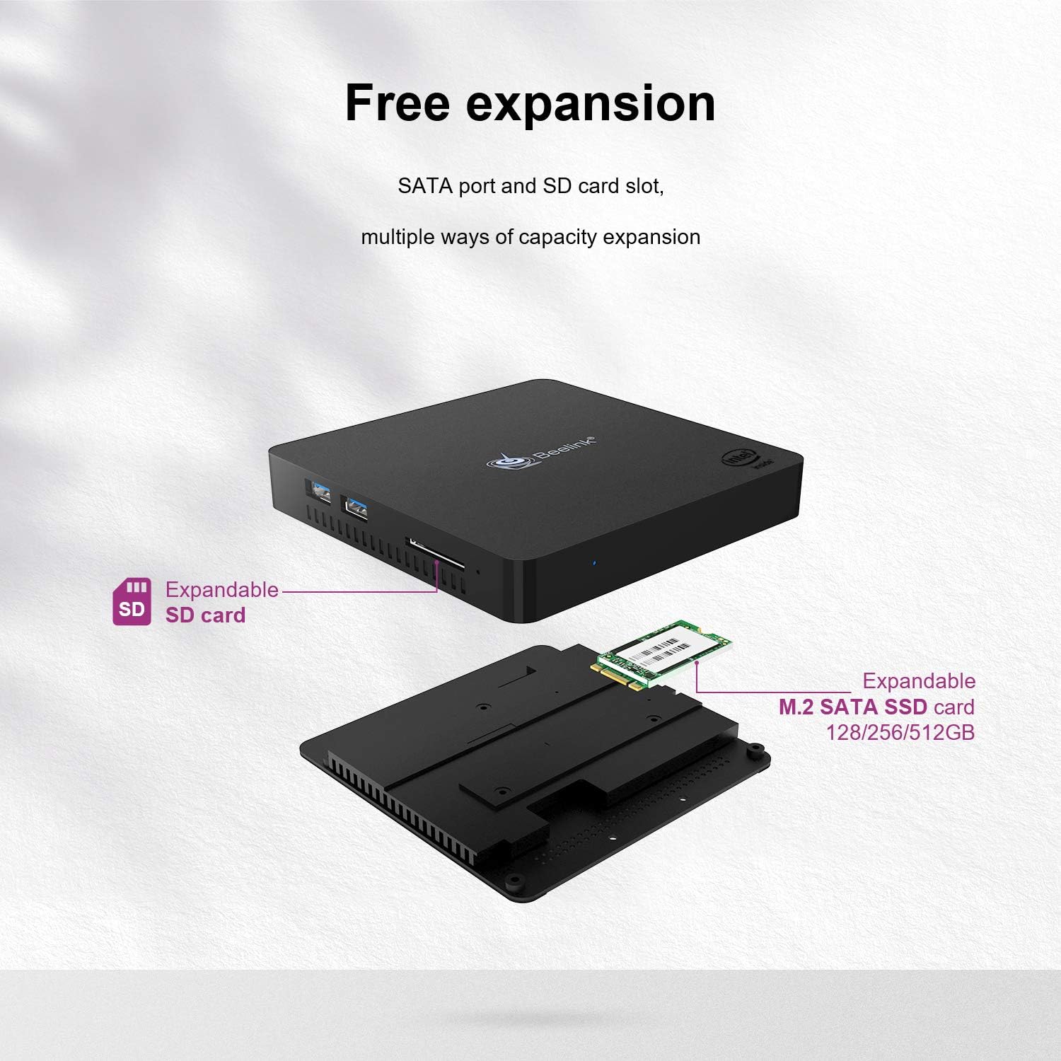 40% Off Discount Mini PC, Beelink T34-M 6G RAM 128GB SSD Mini Desktop Computer with Intel Celeron N3450 Processor, Gigabit Ethernet, 2.4/5.8G Dual Band WiFi, 4K HD, HDMI & VGA Ports, BT4.0, USB3.0, Window 10 Pro