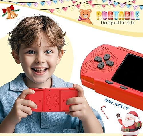 Miniatura 2 de Juegos de mano para niños – Reproductor de videojuegos para niños precargado 258 videojuegos retro, reproductor de juegos portátil con 3 cartuchos y