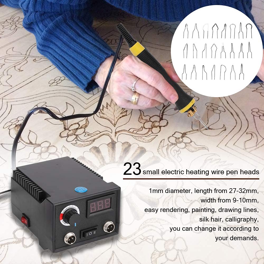 Pyrographie-Maschine 60W Mit Digitalem Display – Temperaturregelbar 0-700°C Für Holz, Leder & Kürbis-Brandmalerei