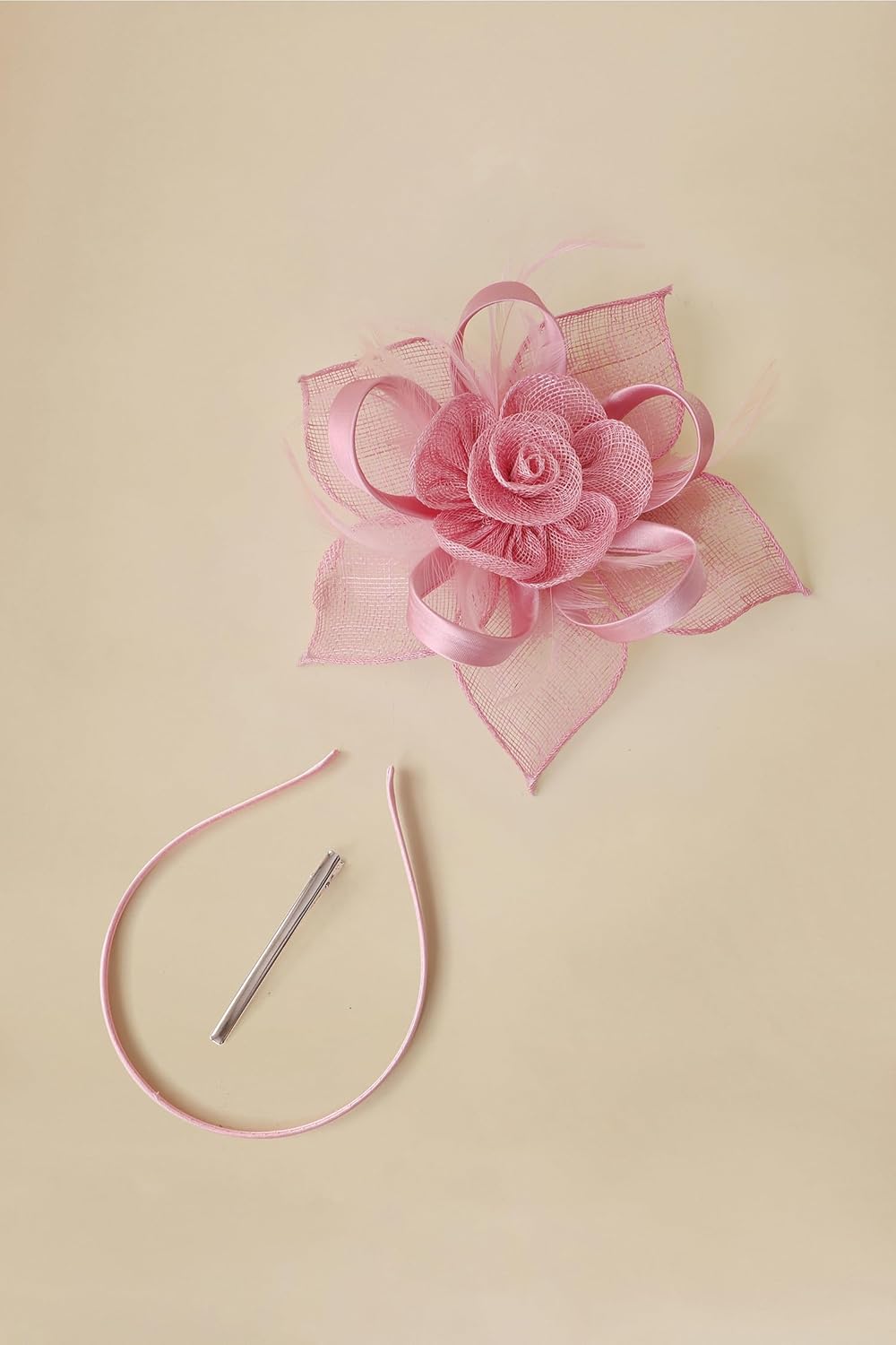 BABEYOND Fascinators Hats for Women - Tea Party Kentucky Fascinator Flower Derby Hat Linen Feathers Headband with Hair Clip - Image 3