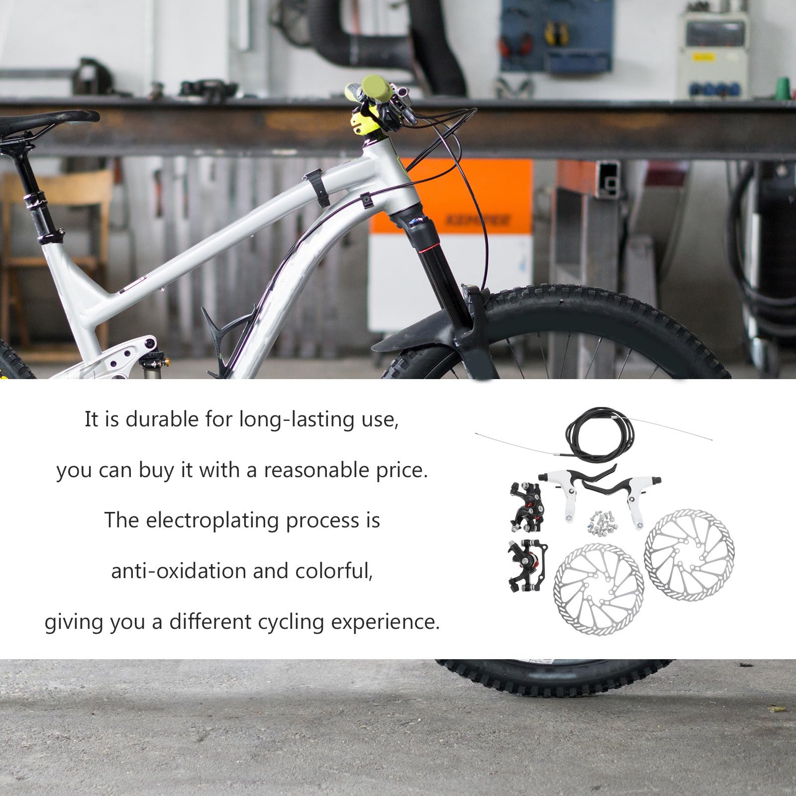 Abaodam Juego de Frenos Hidráulicos Material Metal y Plástico Diseño Hueco y Soporte Multi-Radial para Bicicleta Adecuado para Ciclismo en Exteriores