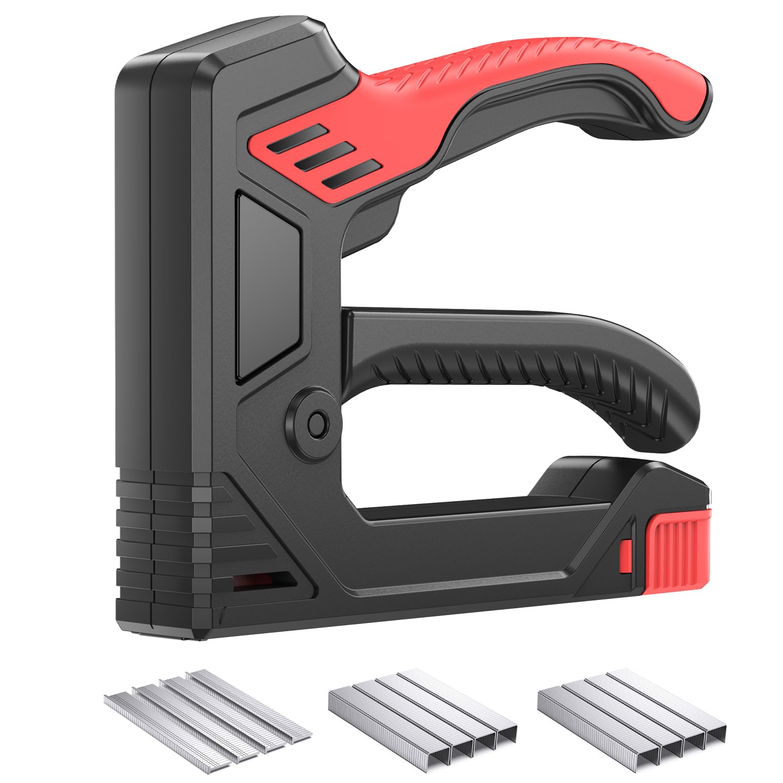 Pinzatrice manuale leggera con 600 punti, cucitrice per tappezzeria per legno, tessuto, artigianato e mobili, manico ergonomico in TPU, graffette compatibili D/T per progetti fai da te
