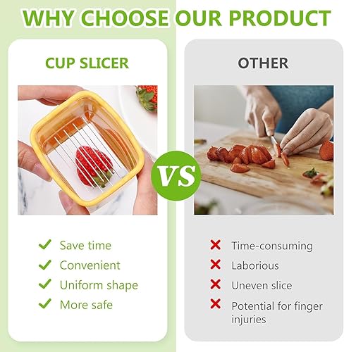 Miniatura 2 de Juego de 3 piezas de cortador de frutas - Cortador de fresas, plátanos, huevos, champiñones y ensaladas rápido y fácil - Accesorio de cocina