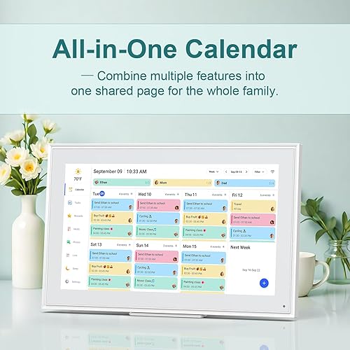 Miniatura 2 de Calendario digital, calendario digital WiFi inteligente de 15.6 pulgadas y tabla de tareas, pantalla táctil IPS 1920 x 1080 HD pantalla para