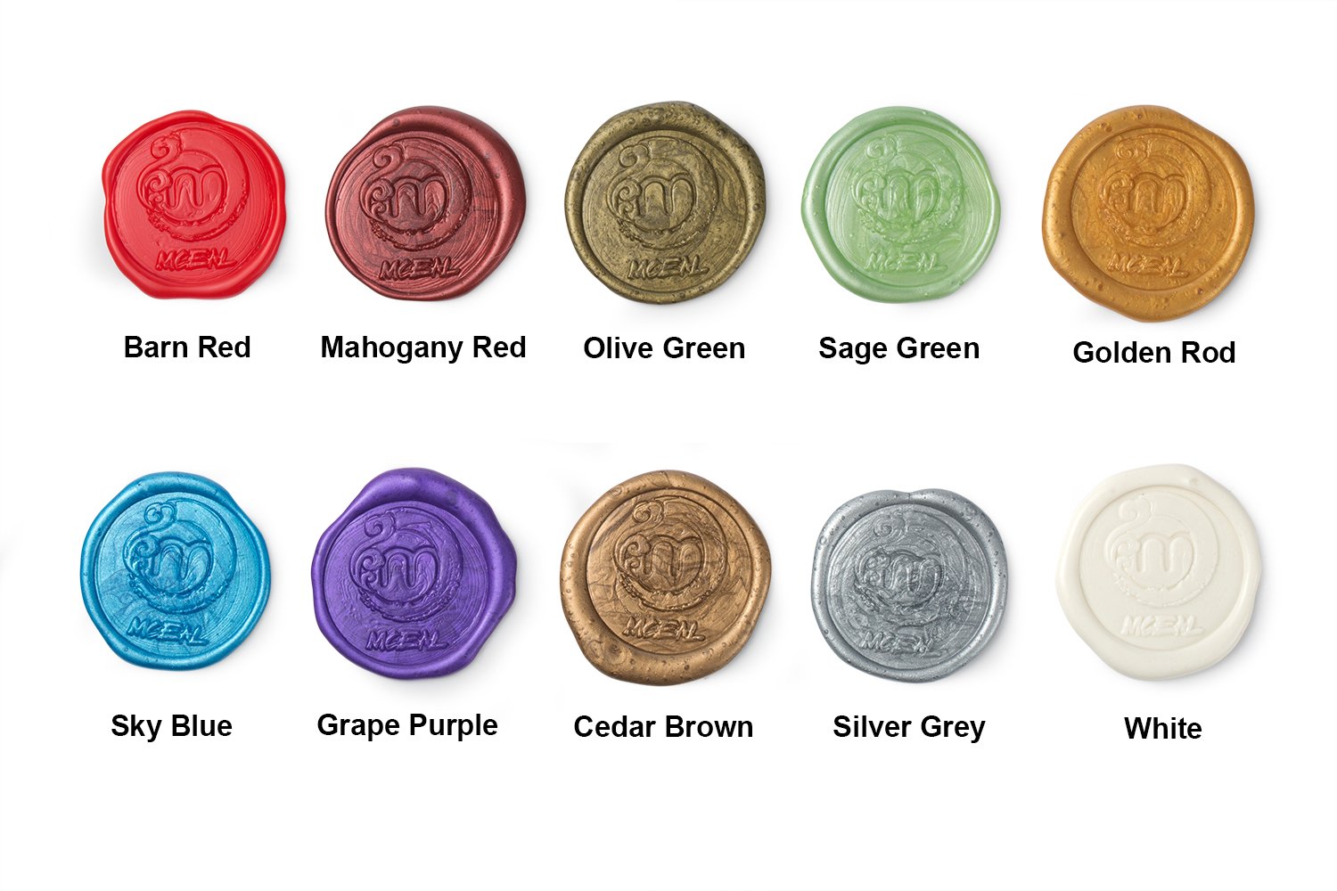 Mceal Sealing Wax Stick with Wick Flower De Luce of France Retro 10 Pieces Pack(Barn Red)