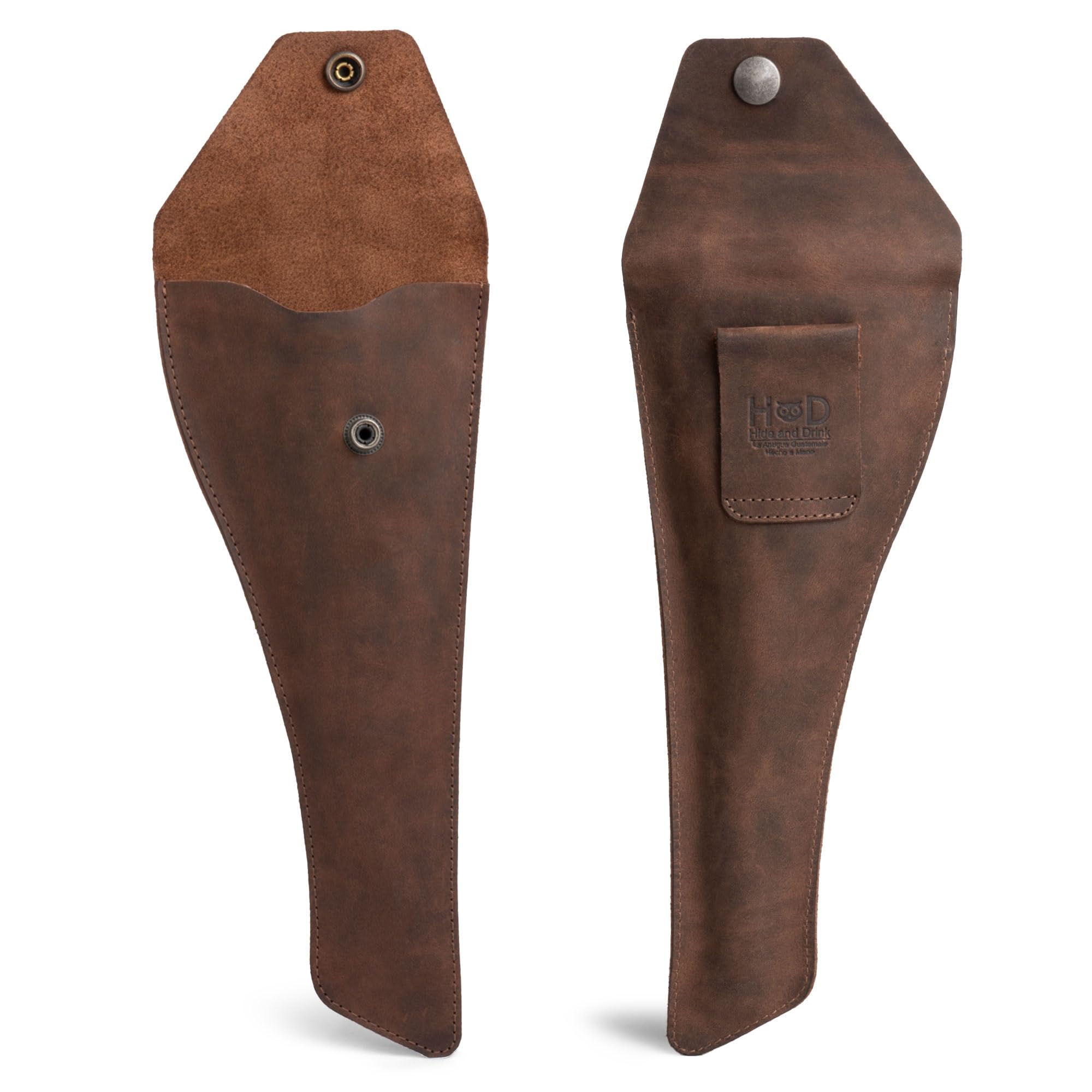 Hide & Drink, Manchon pour pied à coulisse - Étui à outils de mesure fait à la main en cuir pleine fleur - Marron bourbon