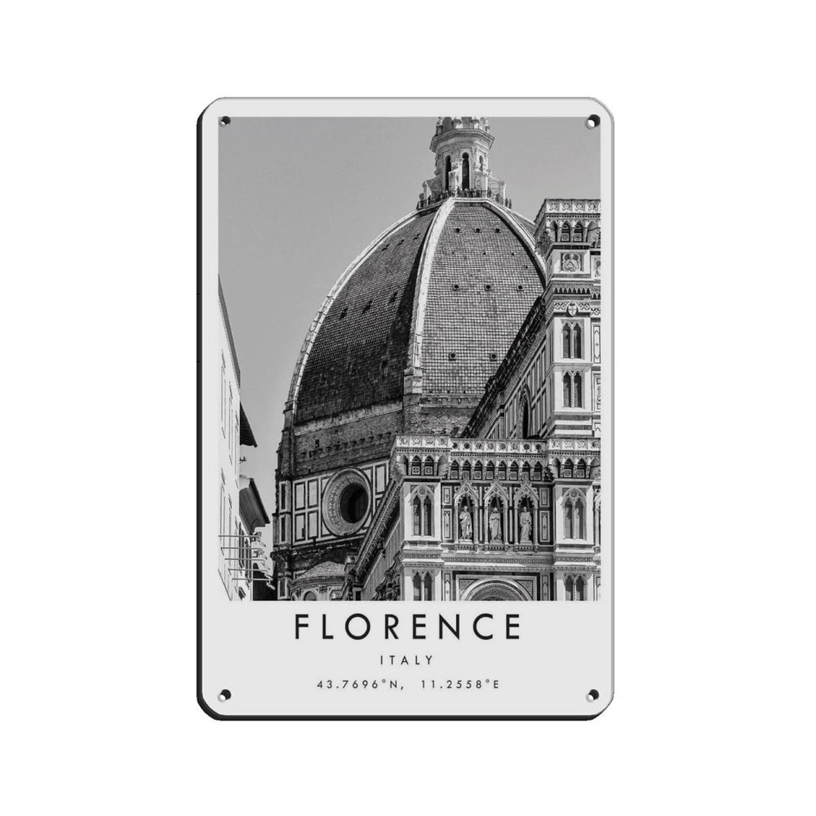 Florence Travel Tin Sign Vintage Metal Pub Club Cafe Bar Home Wall Art Decoration Poster Retro 8x12inch(20x30cm)