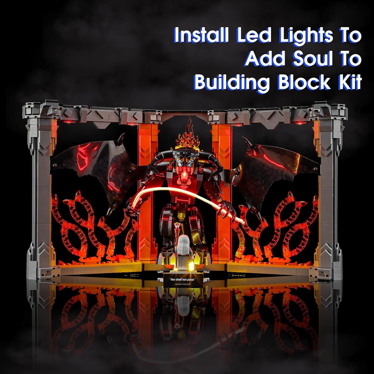 Vaodest Led Light for Lego 10367 The Lord of The Rings: Balrog Book Nook Kit,Design and Configuration Compatible with Model 10367(Led Light Only, Not Building Block Kit)