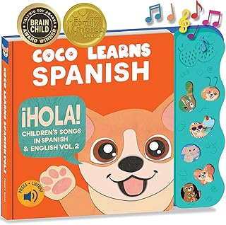 Coco Learns Spanish Vol. 2 | Musical Spanish Book & Bilingual Toy for Toddlers & Babies; Libros en Español para Niños; Spanish Baby Book & Children’s Book; Learn Spanish for Kids, Niñas, Niños, Bebes
